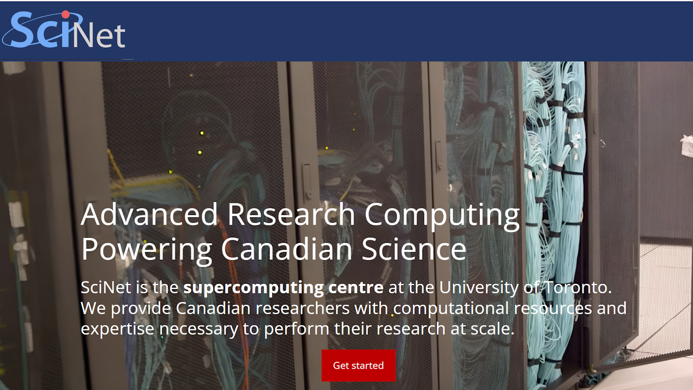 Banner from SciNet homepage
