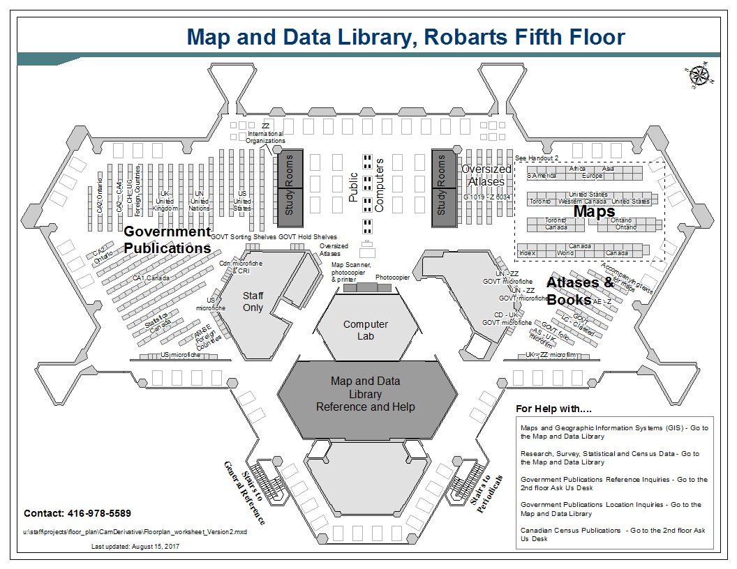 Plan of 5th floor of Robarts Library.