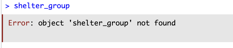 Error message when running a column name by itself.