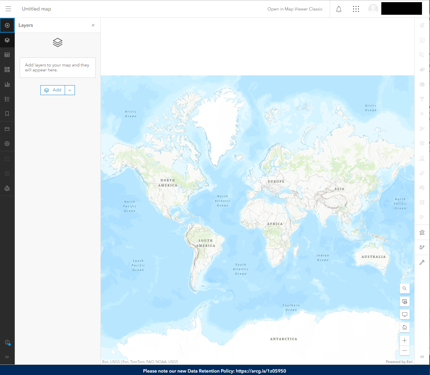 An untitled map in ArcGIS Online.