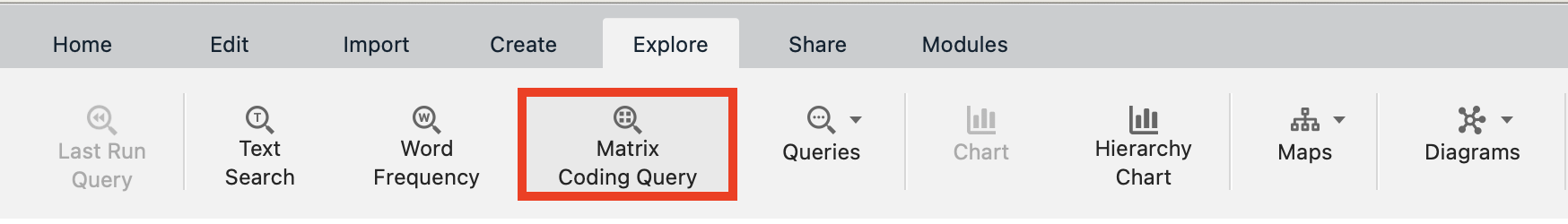 Explore menu with Matrix coding highlighted.