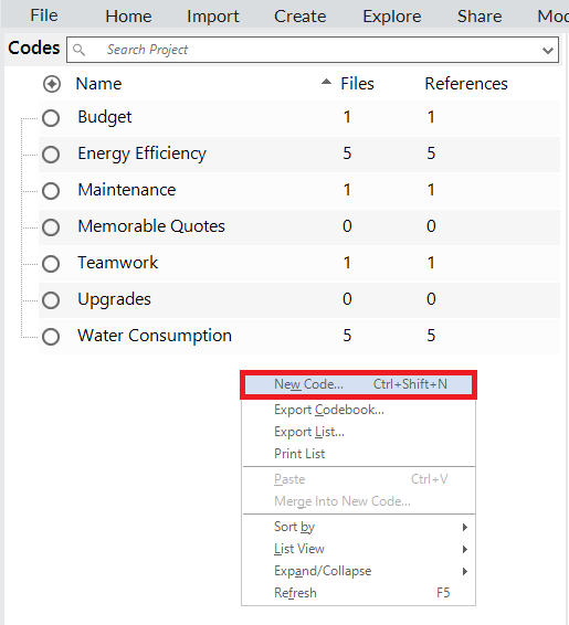 Node list with an open context menu and the new node option outlined.