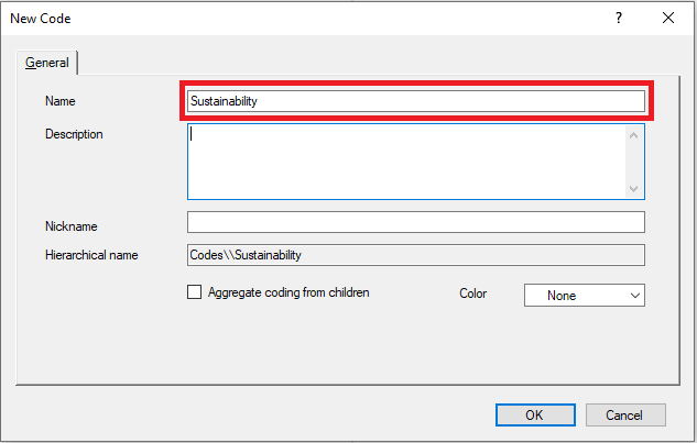 New Node Window with the name field outlined and completed. Red box around the OK button.