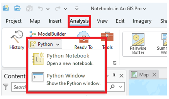 Creating a Notebook using the Analysis Tab