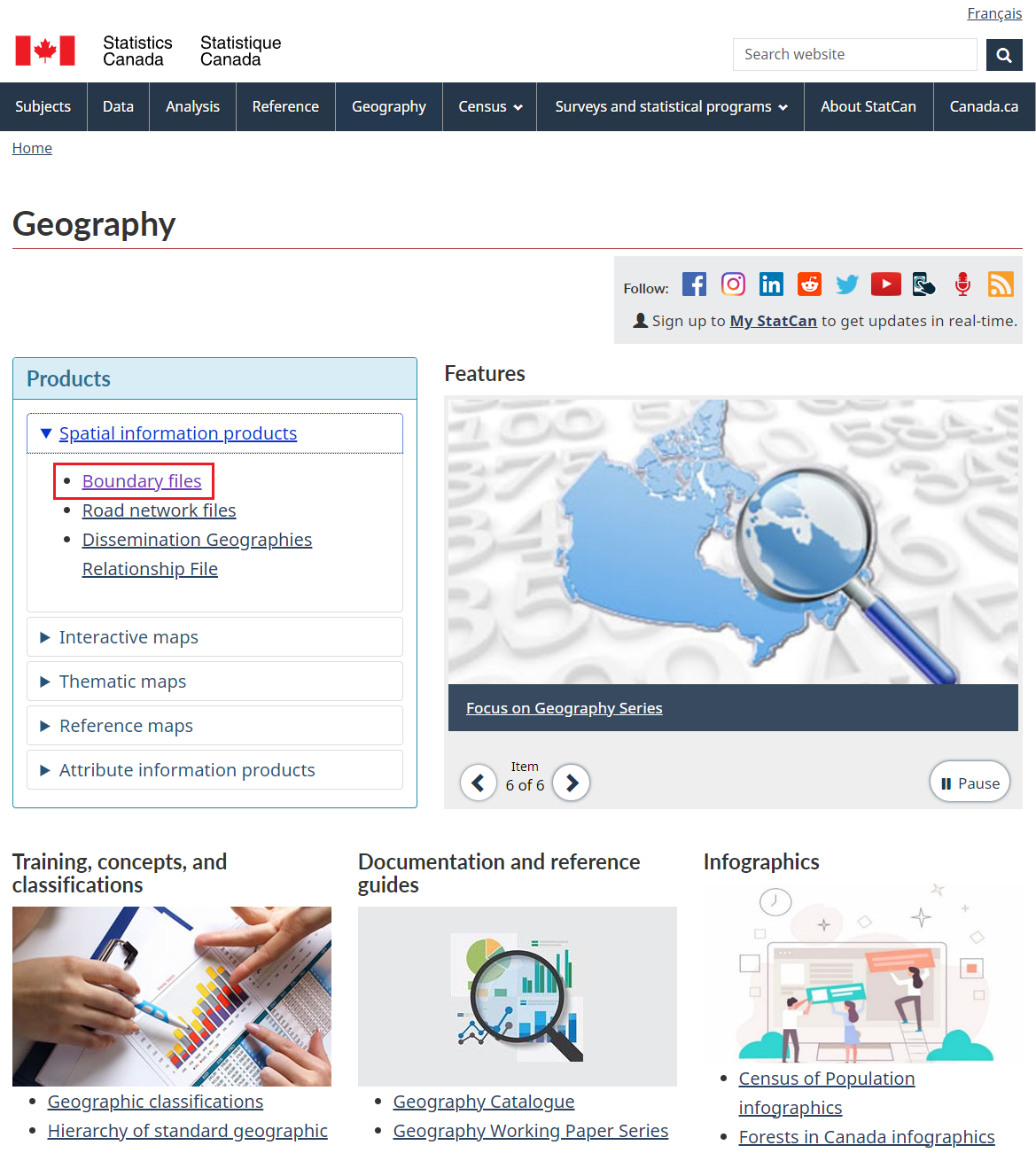 Statistics Canada's census geography page.