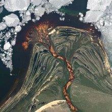 Thumbnail: Satellite imagery showing the Athabasica River Delta, Saskatchewan, Canada