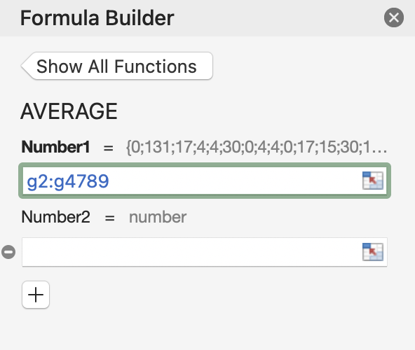 Function arguments as Number 1 in the range of G2:G4789, then press OK