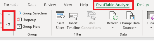 Pivot table analyse, and the text alignment that works with it