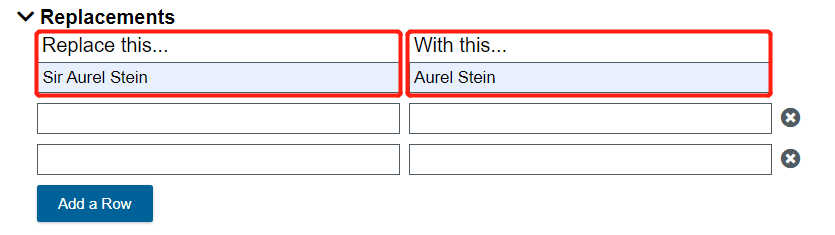 Add first replacement condition in the first row.