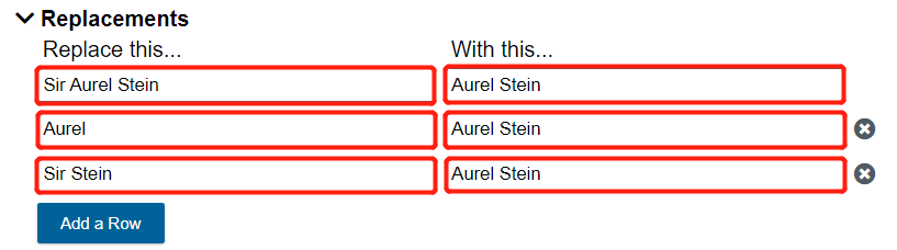 Add replace conditions into each row.