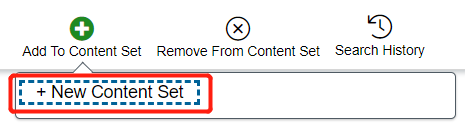 Add to Content Set drop down menu with ‘+New content set’ highlighted.