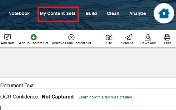 ‘My Content Sets’ in the navigation bar highlighted.