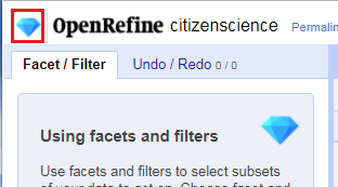 Click on the OpenRefine logo to create a new project